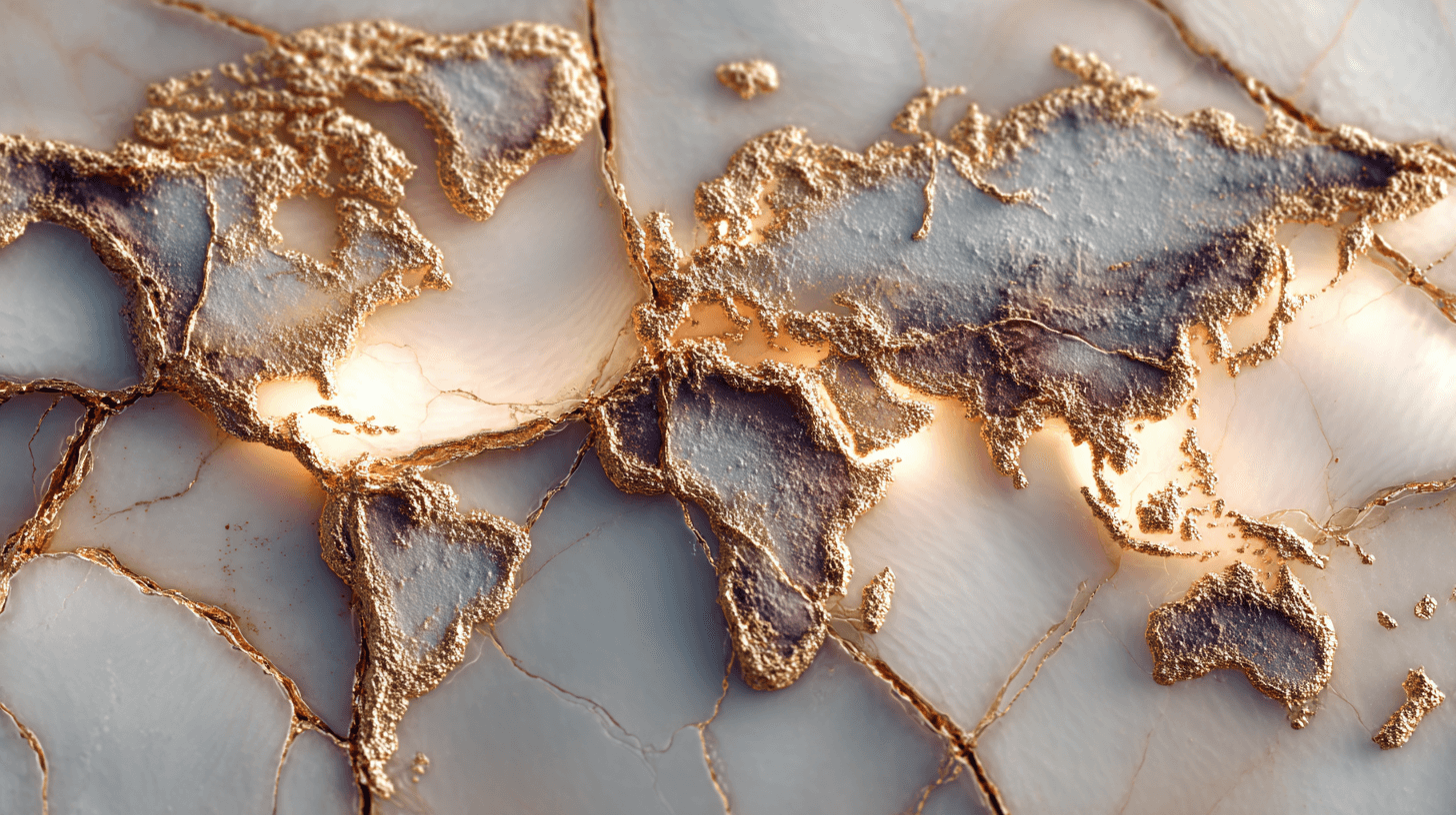 Kintsugi inspired world map